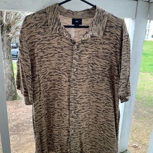 Obey collared shirt cheetah print MEN